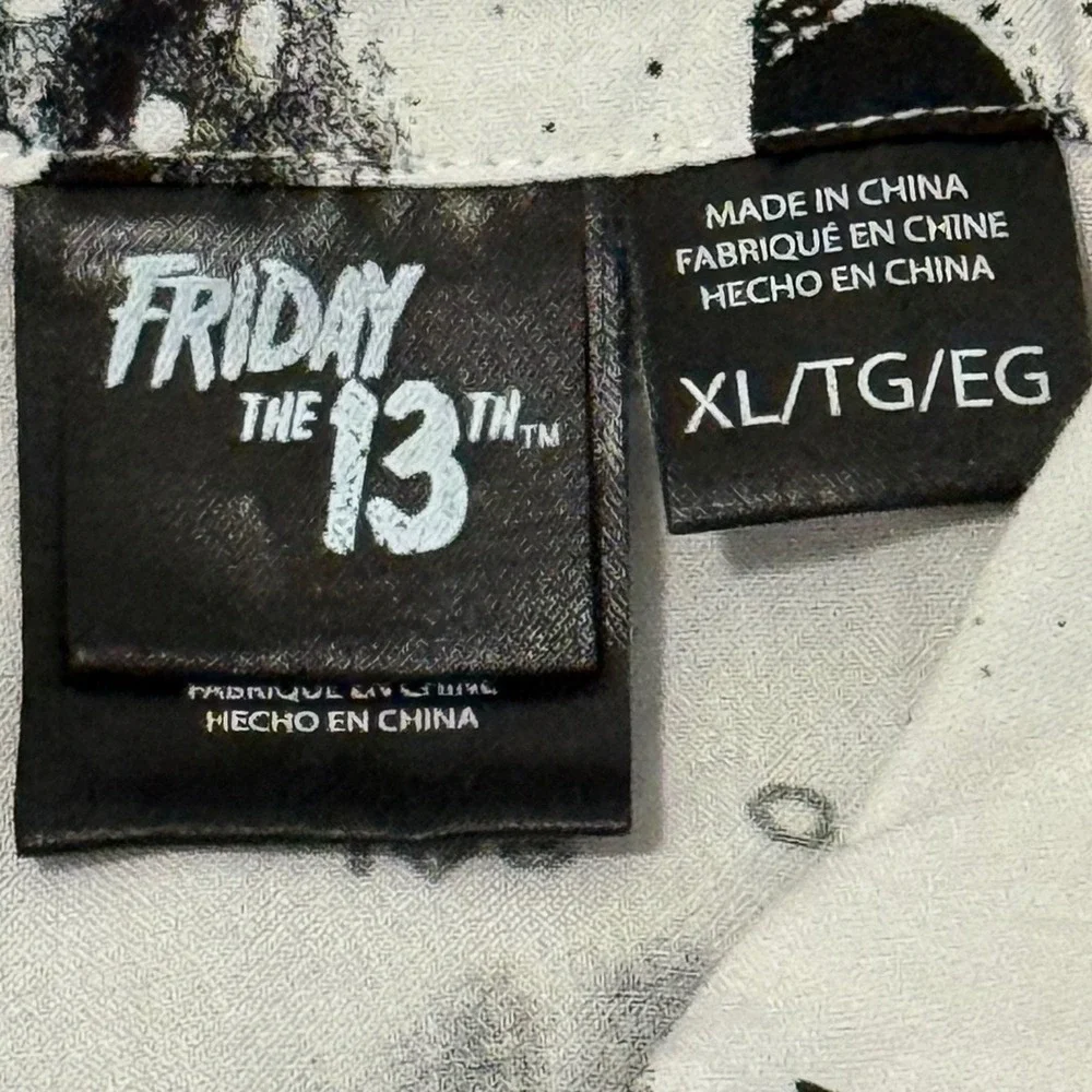 Friday the 13th Horror‎ Movie Button Up Shirt XL Jason Voorhees Graphic